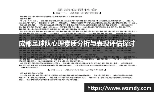 成都足球队心理素质分析与表现评估探讨